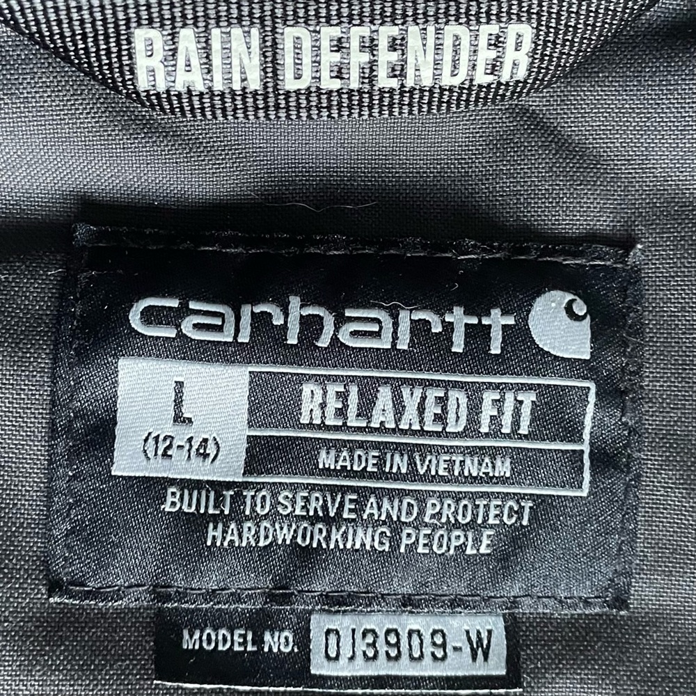 Carhartt Black Hooded Utility Rain Defender Full Zip Winter Snow Jacket Large - Picture 9 of 13